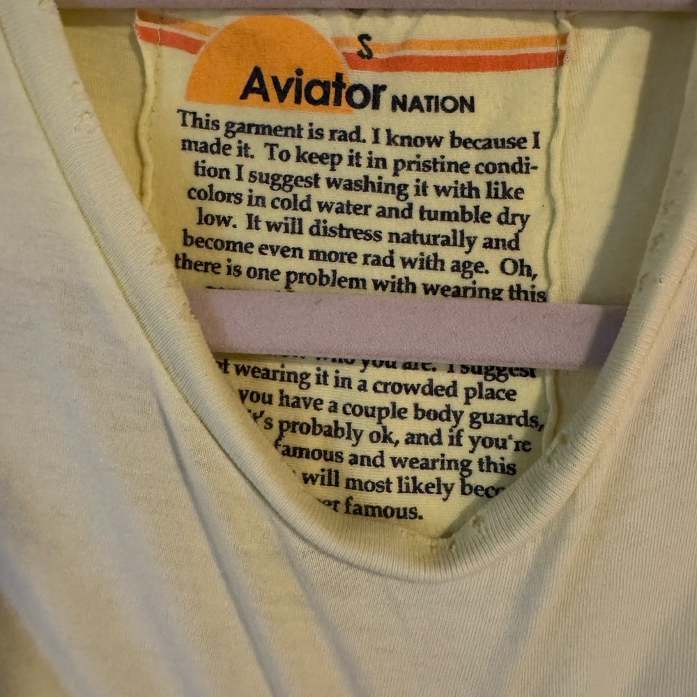Aviator Nation Yellow Tee with Red Lightning Bolt - Picture 2 of 3